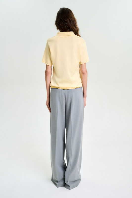 Футболка-поло вязаная YELLOW